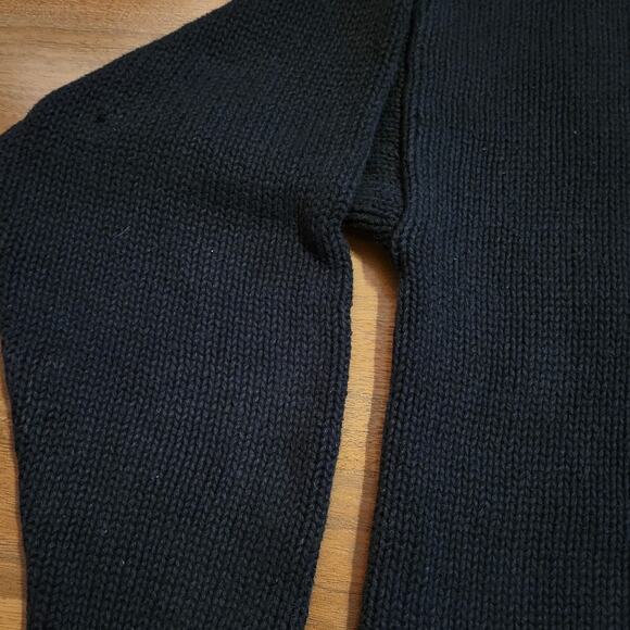 PK Elliot, M | Vintage Black Floral Mock Neck Granny Knit Sweater - Picture 4 of 6